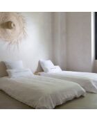 Cuscino in lino con messaggio blu - 30x70 cm