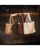Borsa in velluto a coste beige - 35x45x17 cm