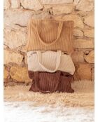 Borsa in velluto a coste beige - 35x45x17 cm