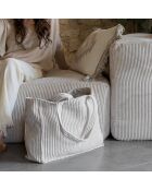 Borsa in velluto a coste beige - 35x45x17 cm