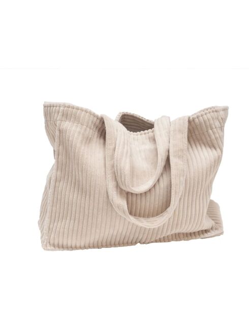Borsa in velluto a coste beige - 35x45x17 cm