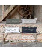 Leinenkissen mit Federnachricht - 30x70 cm