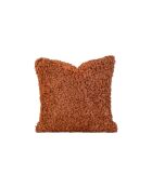 Kissen aus orangefarbenem Kunstfell, 50 x 50 cm