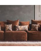 Kissen aus orangefarbenem Kunstfell, 50 x 50 cm