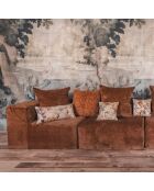 Kissen aus orangefarbenem Kunstfell, 50 x 50 cm