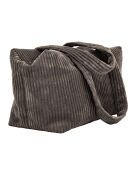 Borsa da weekend in velluto grigio - 46x30x20 cm