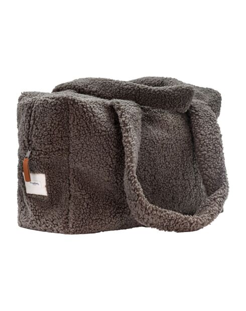 Bolso de fin de semana de piel sintética gris - 46x30x20 cm