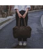 Bolso de fin de semana de piel sintética gris - 46x30x20 cm