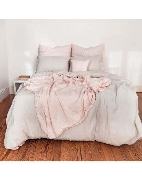 Besticktes Shamalo-Kissen aus Leinen, 35 x 35 cm