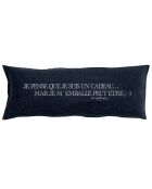 Leinenkissen mit schwarzer Botschaft - 30x70 cm