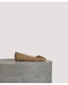 Khakifarbene Ballerinas Louis aus Veloursleder