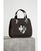 ZELIG kleine draagtas in nylon en zwart leer -34x33x16,5cm