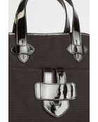 ZELIG kleine draagtas in nylon en zwart leer -34x33x16,5cm