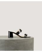 Rhea zwarte muiltje van zacht lakleer