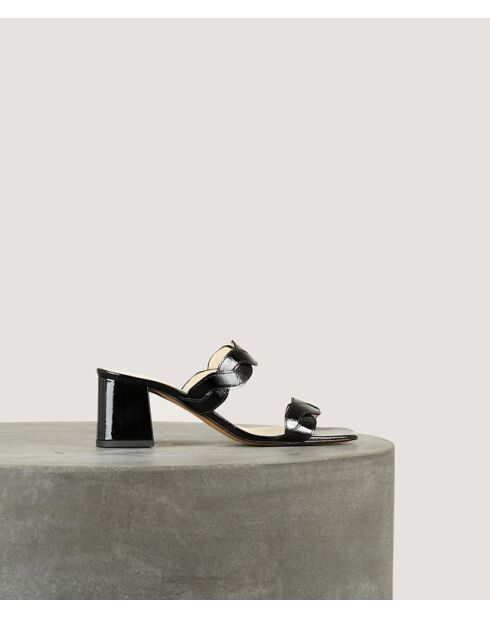 Rhea zwarte muiltje van zacht lakleer