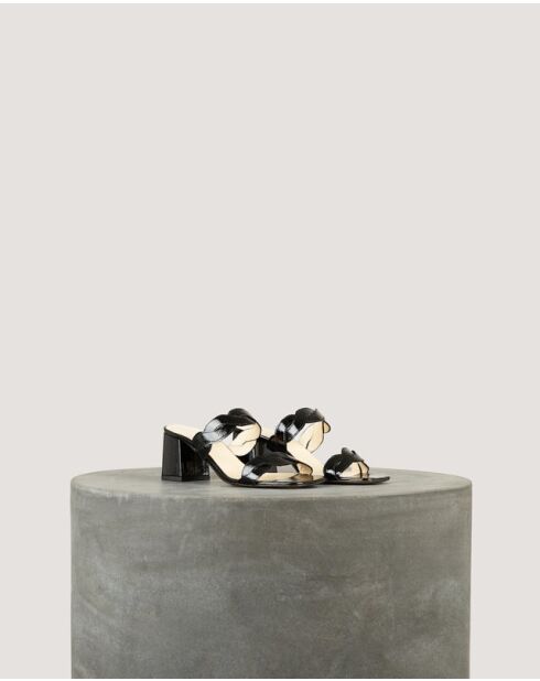 Rhea zwarte muiltje van zacht lakleer