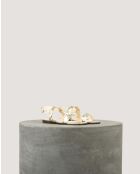 Platte sandalen van metaalkleurig leer Rhea