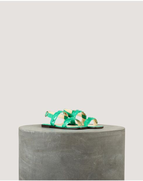 Platte sandalen van Rhea van zacht turflakleer