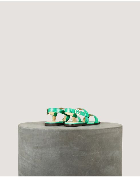 Platte sandalen van Rhea van zacht turflakleer