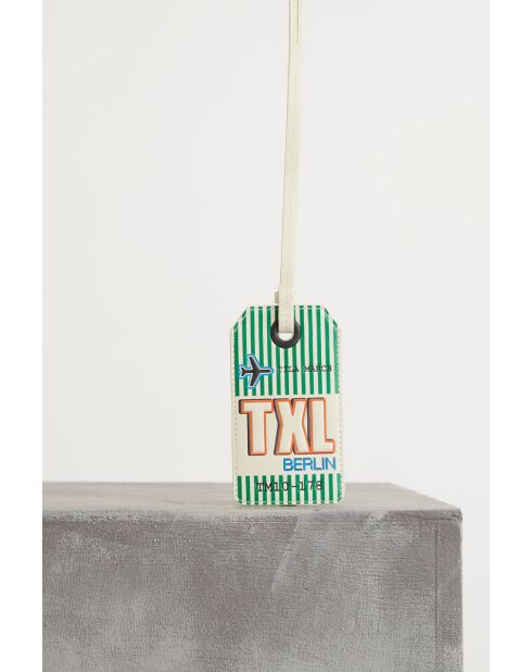 Porte-étiquette Berlin en cuir multicolore - 10x6cm