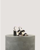 Schwarze Sandalen Rhea aus weichem Lackleder - 8 cm Absatz