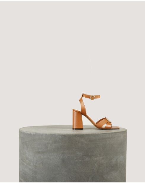 Sandalen van natuurlijk leer IO - hak van 8 cm