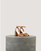 Sandales IO en cuir naturel - Talon 8 cm