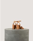 Sandales IO en cuir naturel - Talon 8 cm