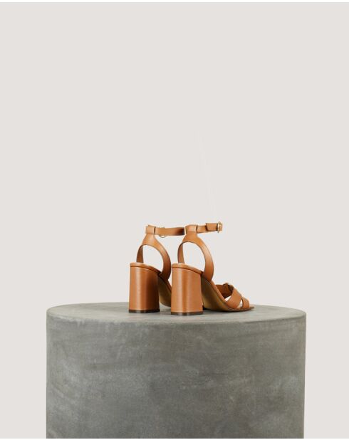 Sandalen van natuurlijk leer IO - hak van 8 cm