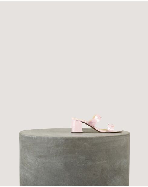 Mauve Rhea Pantoletten aus weichem Lackleder