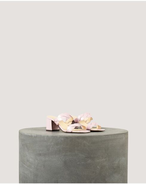 Mauve Rhea Pantoletten aus weichem Lackleder