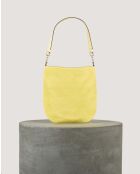 Evelyne Hobo platte tas in citroensuèdeleer -25x31x3cm