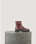 Bottines Mila en cuir Prune