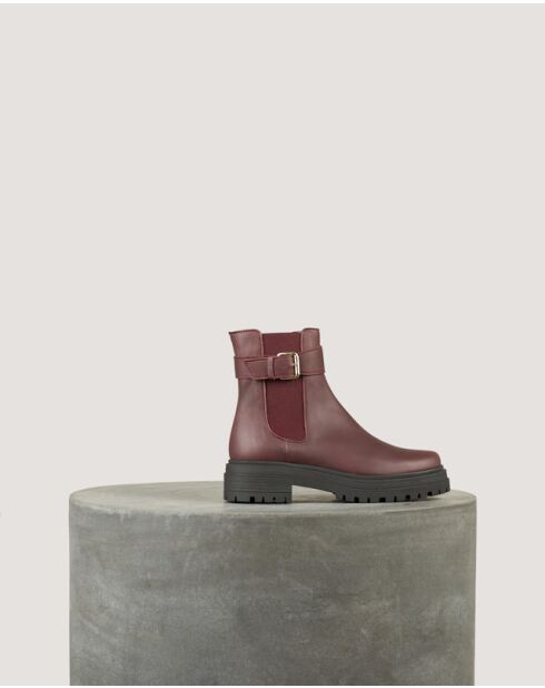 Bottines Mila en cuir Prune