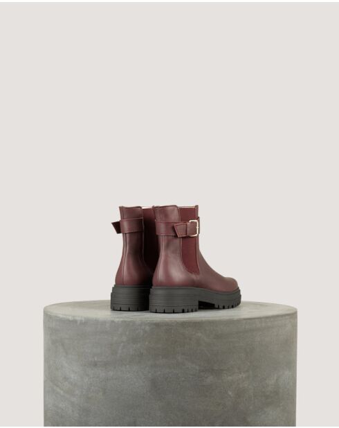 Bottines Mila en cuir Prune