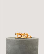 Sandales Plates Rhea en cuir verni souple mandarine