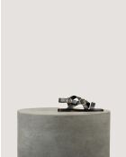 Platte sandalen IO in zwart natuurlijk leer