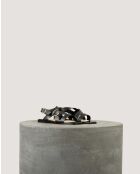 Platte sandalen IO in zwart natuurlijk leer