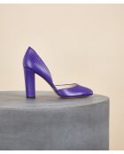 Escarpins hauts en cuir Rosie violets - Talon 9 cm