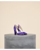 Escarpins hauts en cuir Rosie violets - Talon 9 cm