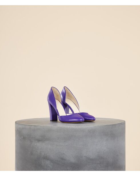 Escarpins hauts en cuir Rosie violets - Talon 9 cm