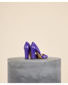 Escarpins hauts en cuir Rosie violets - Talon 9 cm
