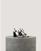 Nuit Sandalen mit Schleifenmuster aus Leder - 8 cm Absatz