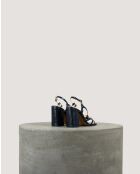 Nuit Sandalen mit Schleifenmuster aus Leder - 8 cm Absatz