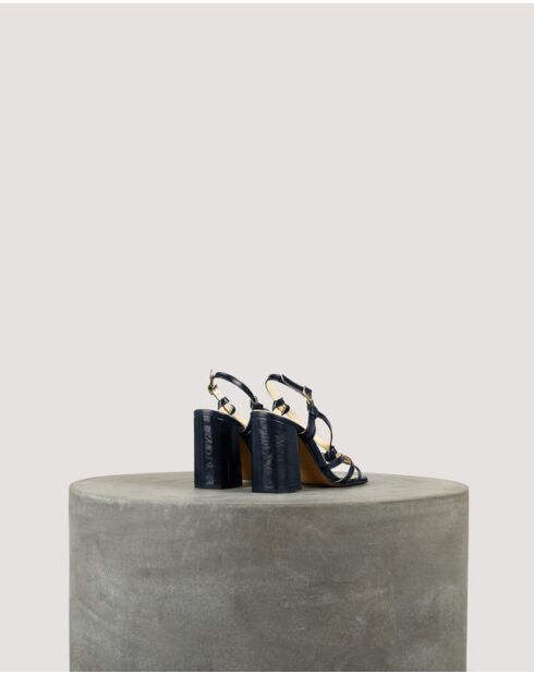 Nuit Sandalen mit Schleifenmuster aus Leder - 8 cm Absatz