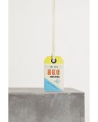 Porte-étiquette Hong kong en cuir multicolore - 10x6cm