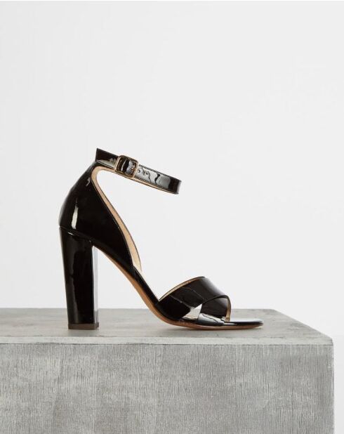 Sandalias de charol negras Cala Haute