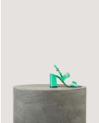 Sandali Rhea in morbida pelle verniciata turf - tacco 8 cm