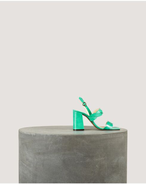 Rhea sandalen van zacht lakleer van turfleer - hak van 8 cm