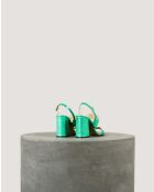 Sandali Rhea in morbida pelle verniciata turf - tacco 8 cm